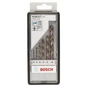 Sada vrtáků do kovu 6dílná Bosch Robust Line HSS-Co 2-8mm 2.607.019.924
