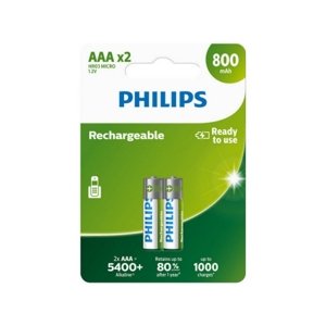 Nabíjecí baterie Philips AAA 1,2V NiMH 800mAh R03B2A80/10
