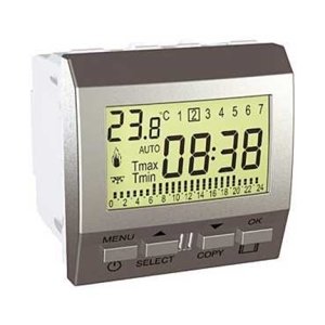 Schneider Electric Unica týdenní termostat pro podlahové vytápění alu MGU3.505.30P