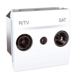Schneider Electric Unica televizní zásuvka TV+R+SAT koncová polar MGU3.454.18