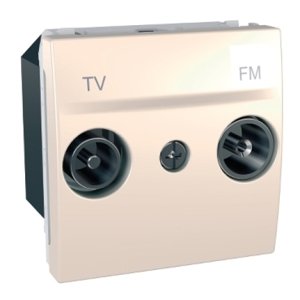 Schneider Electric Unica televizní zásuvka TV+R průchozí marfil MGU3.453.25