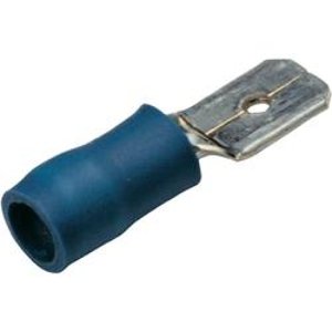 Konektor faston s izolací  BF-M 408 modrá, rozměry 4,8x0,8mm, průřez 1,5-2,5mm2