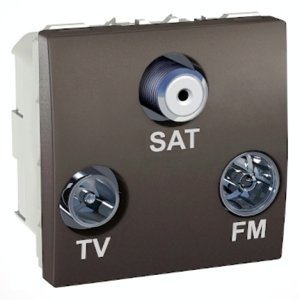 Schneider Electric Unica televizní zásuvka TV+R+SAT koncová grafit MGU3.450.12