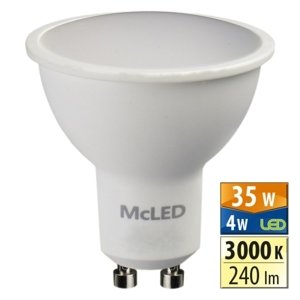 LED žárovka GU10 McLED 4W (35W) teplá bílá (3000K), reflektor 100° ML-312.090.99.0