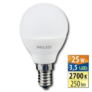 LED žárovka E14 McLED 3,5W (25W) teplá bílá (2700K) ML-324.017.99.0