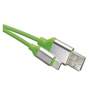 Kabel USB-C EMOS SM7025G 2.0 A/M - C/M 1m zelený