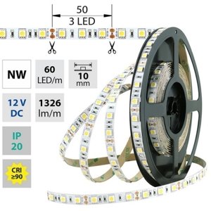 LED pásek délka 5m McLED neutrální bílá 12V 14,4W 10mm ML-121.665.60.9-04000.500X05