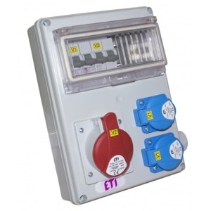 Zásuvková skříň ETI EDS8 2-2/1-5 16 IP54 2x230V 1x400V/16A/5p 001105410