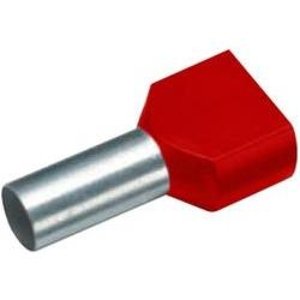 Lisovací dutinky dvojité červené DD 1,0-8 průřez 1mm2 délka 8mm (500ks)