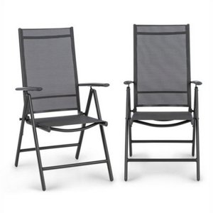 Skládací židle Blumfeldt Almeria Garden Chair 2ks 56,5x107x68cm Comfortmesh antracitová 10033400